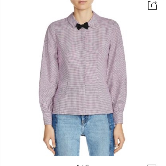 Maje Tops - MAJE Bow Trim Print Blouse In Printed
